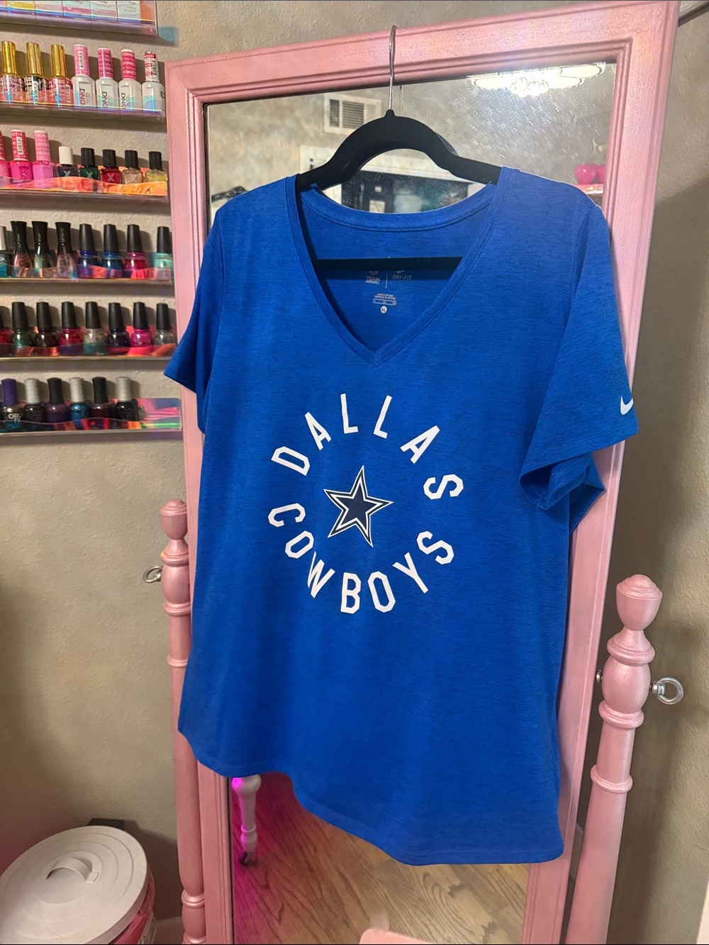 Nike Royal Blue Dallas Cowboys V-Neck Tee